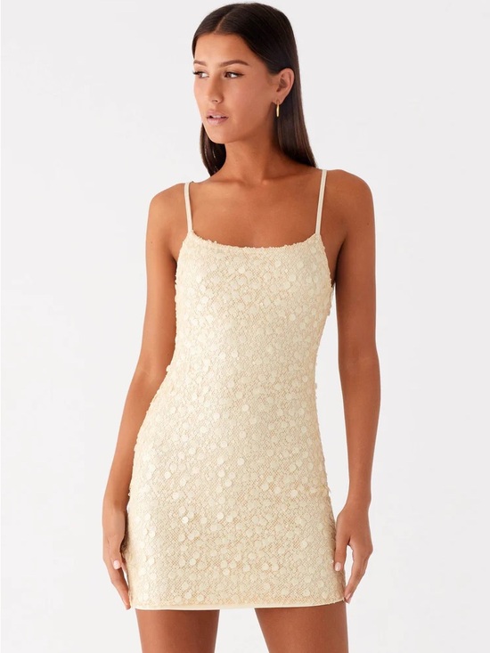 Peppermayo Dresses & Skirts - Peppermayo Cream Lace Mini Slip Dress